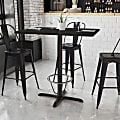 Flash Furniture Laminate Rectangular Table Top With Bar-Height Table Base And Foot Ring, 43-1/8"H x 30"W x 42"D, Black 1 thumbnail image