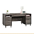 Sauder Clifford Place 66"W Double Pedestal Executive Computer Desk, Jet Acacia®