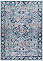 Linon Innova Area Rug, 5' x 7', Cero Blue/Ivory 