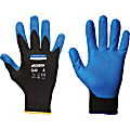 KleenGuard G40 Foam Nitrile Coated Gloves - Oil, Grease, Abrasion Protection - Nitrile Coating - 9 Size Number - Large Size - For Right/Left Hand - Nylon Spandex Liner, Nitrile Foam, Nylon Back - Blue, Black - 60 / Carton