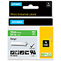 DYMO® Colored 3/4" Vinyl Label Tape, DYM1805420, Permanent Adhesive, 3/4"W x 18 ft Length, Vinyl, Thermal Transfer, White/Green 1 thumbnail image