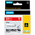 DYMO® Colored 3/4" Vinyl Label Tape, DYM1805422, Permanent Adhesive, 3/4"W x 18 3/64 ft Length, Rectangle, Thermal Transfer, Red/White 1 thumbnail image