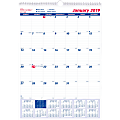 Brownline Ruled Block Monthly Wall Calendar - Julian - Monthly - 1 Year - January 2019 till December 2019 - 1 Month Single Page Layout - 12" x 17" - Twin Wire - Wall Mountable - White 1 thumbnail image