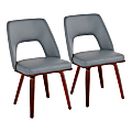 LumiSource Triad Mid-Century Modern Chairs, Gray/Walnut, Set Of 2 Chairs