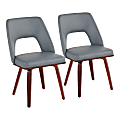 LumiSource Triad Mid-Century Modern Chairs, Gray/Walnut, Set Of 2 Chairs 1 thumbnail image