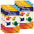 Creativity Street Pom Pom Animal Kits, Ocean Animals, 4 Animals Per Kit, Set Of 6 Kits