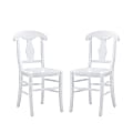 Linon Toub Wood Side Accent Chairs, White, Set Of 2 Chairs 1 thumbnail image
