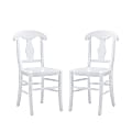 Linon Toub Wood Side Accent Chairs, White, Set Of 2 Chairs