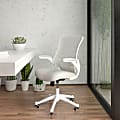 Flash Furniture Mesh Mid-Back Swivel Task Chair With Flip-Up Arms, Light Gray/White
