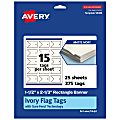 Avery® Print-To-The-Edge Flag Tags With Sure Feed® Technology, 1-1/2"x2-1/3" Rectangle Banner, Matte Ivory, Pack Of 375 1 thumbnail image