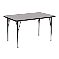 Flash Furniture 48"W Rectangular HP Laminate Activity Table With Standard Height-Adjustable Legs, Gray