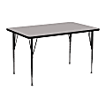 Flash Furniture 48"W Rectangular HP Laminate Activity Table With Standard Height-Adjustable Legs, Gray 1 thumbnail image