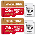 Dane-Elec Gigastone 4K Class10 U3 A2 V30 Camera Pro MicroSDXC Cards, 256GB, Pack Of 2 Cards 1 thumbnail image