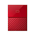 WD My Passport™ 1TB Portable External Hard Drive, USB 2.0/3.0, WDBYNN0010BRD-WESN, Red