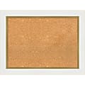 Amanti Art Cork Bulletin Board, 33" x 25", Natural, Eva White Gold Polystyrene Frame