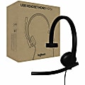 Logitech USB Headset Mono H570e - Mono - USB - Wired - 31.50 Hz to 20 kHz - Over-the-head - Monaural - 981000570 1 thumbnail image