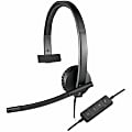 Logitech USB Headset Mono H570e - Mono - USB - Wired - 31.50 Hz to 20 kHz - Over-the-head - Monaural - 981000570 1 thumbnail image