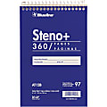 Blueline White Paper Wirebound Steno Pad - 180 Sheets - Wire Bound - Front Ruling Surface - 6"x9" - White Paper - AT12B 1 thumbnail image