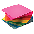 TOPS Neon Twirl Memo Pads - 400 Sheets - Plain - Glue - 15 lb Basis Weight - 3" x 3" - Assorted Paper - Self-adhesive, Removable - 400 / Each