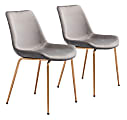 Zuo Modern Tony Dining Chairs, Gray/Gold, Set Of 2 Chairs