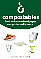 Recycle Across America Compostables Standardized Recycling Labels, COMPS-1007, 10" x 7", Dark Green