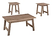 Monarch Specialties Milos 3-Piece Table Set, Dark Taupe