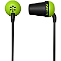 Koss Plug Earphone - Stereo - Mini-phone (3.5mm) - Wired - 16 Ohm - 10 Hz to 20 kHz - Earbud - Binaural - In-ear - 3.94 ft Cable - Green, Black 1 thumbnail image