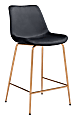 Zuo Modern Tony Counter Chair, Black/Gold