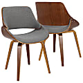 LumiSource Fabrizzi Chair, Gray Seat/Walnut Frame 1 thumbnail image
