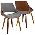 LumiSource Fabrizzi Chair, Gray Seat/Walnut Frame