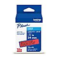 Brother P-touch TZe451, Laminated, ~1" x 26.2 ft (24mm x 8m), Black on Red Label Tape 1 thumbnail image