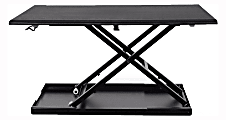 Luxor Pneumatic Adjustable Desk Riser Converter, 15-3/4"H x 29"W x 17-3/4"D, Black