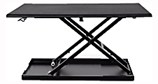 Luxor Pneumatic Adjustable Desk Riser Converter, 15-3/4"H x 29"W x 17-3/4"D, Black 1 thumbnail image