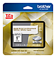 Brother TZe Premium Glitter Laminated Tape, 15/16" x 26-3/16', Gold Ink/White Tape 1 thumbnail image
