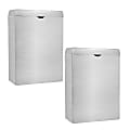 Alpine Sanitary Napkin Receptacles, 10" x 7-9/16" x 5", Silver, Pack Of 2 Receptacles