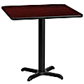 Flash Furniture Square Hospitality Table With X-Style Base, 31-3/16"H x 30"W x 30"D, Mahogany