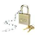 SKILCRAFT® Solid Steel Case Padlock With 3" Chain, 1 1/8" x 1 3/4" (AbilityOne 5340-01-588-1010)