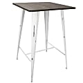 Lumisource Oregon Industrial Table, Square, Vintage White/Espresso 1 thumbnail image