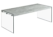 Monarch Specialties Rachel Coffee Table, 16-1/4"H x 44"W x 22"D, Light Gray 1 thumbnail image