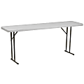 Flash Furniture Kathryn Plastic Folding Training Table, 29"H x 18"W x 72"D, Granite White 1 thumbnail image