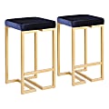 LumiSource Midas Counter Stools, Black/Blue, Set Of 2 Stools 1 thumbnail image