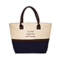 The Master Teacher Live, Laugh, Love Jute Tote, Navy/Natural