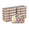 Bentgo Prep 2-Compartment Containers, 6-1/2"H x 6"W x 9"D, Rose Gold, Pack Of 10 Containers
