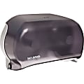 San Jamar Dual Roll Tissue Dispenser - Roll Dispenser - 2 x Roll - 12.8" Height x 12.2" Width x 5.7" Depth - Plastic - Black Pearl - Ergonomic, Hygienic, Translucent, Compact, Contemporary Style, Durable, Break Resistant, Anti-bacterial - 6 / Carton