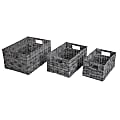 Realspace® 3-Piece Storage Basket Set, Medium Size, Grey/Light Grey