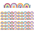 Teacher Created Resources® Die-Cut Border Trim, Oh Happy Day Rainbows, 35’ Per Pack, Set Of 6 Packs