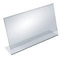 Azar Displays Acrylic L-Shaped Sign Holders, 11" x 17", Clear, Pack Of 10