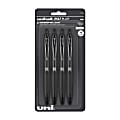 uni-ball® 207 Plus+ Retractable Gel Pens, Medium Point, 0.7 mm, Black Barrel, Black Ink, Pack Of 4 Pens