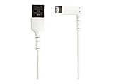 StarTech.com 2m / 6.6ft Angled Lightning to USB Cable - Heavy Duty MFI Certified Lightning Cable - White - USB to Lightning