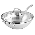 Martha Stewart Essential Stainless Steel Pan With Lid, 12", Silver